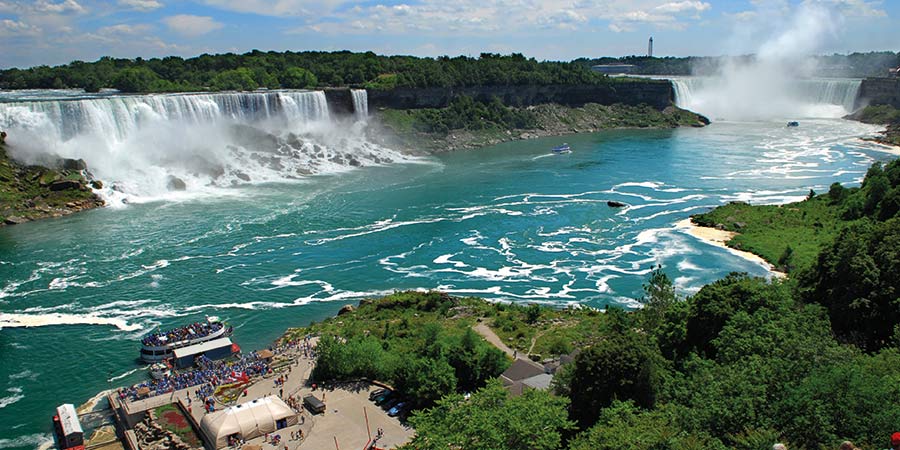 Cruising into the mist of the majestic Niagara Falls