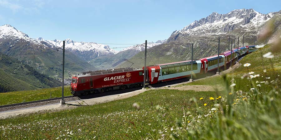 Experiencing the Glacier Express in First Class with lunch
